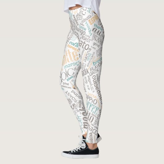 Kaffee Word Cloud Aquamarin ID283 Leggings (Links)