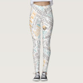 Kaffee Word Cloud Aquamarin ID283 Leggings (Vorderseite)