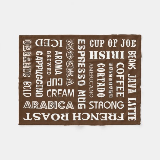 KAFFEE-WORTE FLEECEDECKE (Vorderseite (Horizontal))