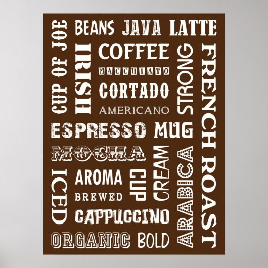 KAFFEE-WORTE POSTER (Vorne)