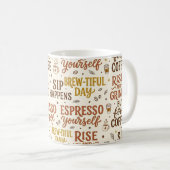 Kaffee-Wortspiel-Typografie-Muster Kaffeetasse (VorderseiteRechts)