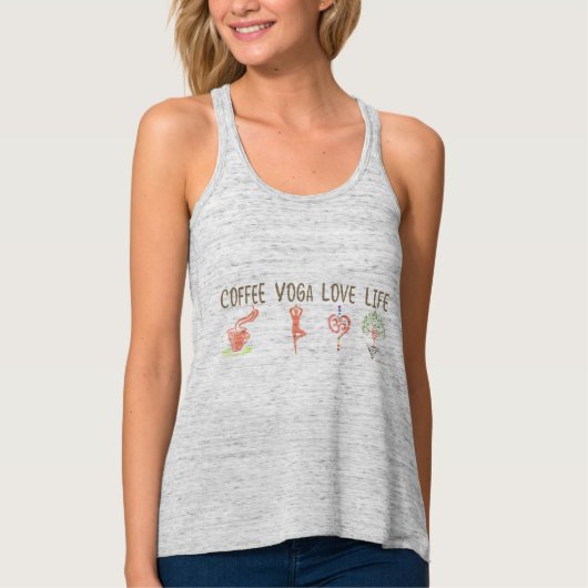 Kaffee-Yoga-Liebe-Leben (beide Seiten) Tank Top (Vorderseite)