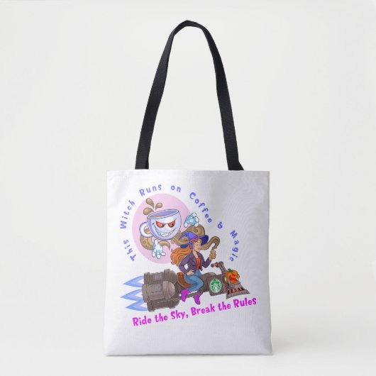 Kaffee & Zauberhexe Tasche (Vorderseite)