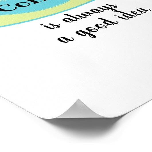 Kaffee-Zeichen, aber erste Kaffeeküche Kunst Poster (Ecke)