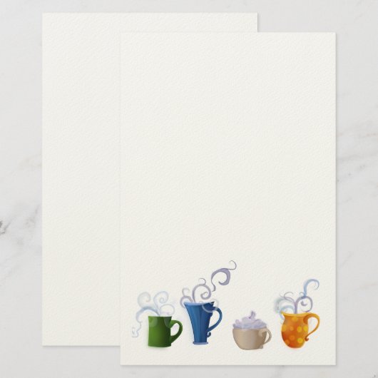 Kaffee-Zeit Briefpapier (Vorne/Hinten)