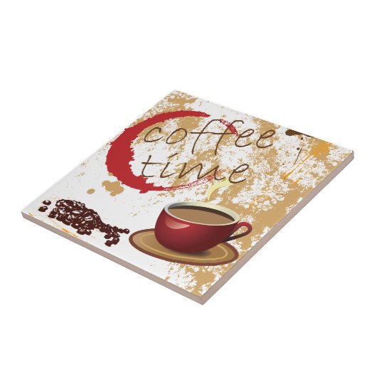 Kaffee-Zeit Fliese (Seite)