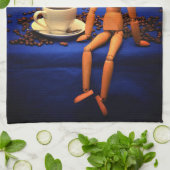 Kaffee - Zeit Geschirrtuch (Gefaltet)