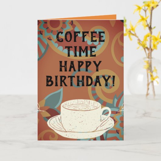 KAFFEE-ZEIT KARTE (Gelbe Blume)