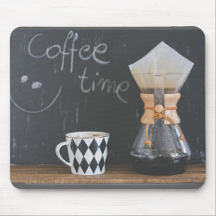 Kaffee-Zeit mit Schalen-und Kaffee-Topf Mousepad
