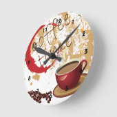 Kaffee-Zeit Runde Wanduhr (Winkel)