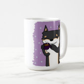 Kaffee-Zeit Shiba! - Schwarzes und TAN Kaffeetasse (VorderseiteRechts)