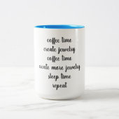 Kaffee-Zeit, stellen Schmuck, Schmuck-Designer her Zweifarbige Tasse (Mittel)