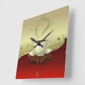 Kaffee-Zeit-Wanduhr (1) Quadratische Wanduhr (Winkel)