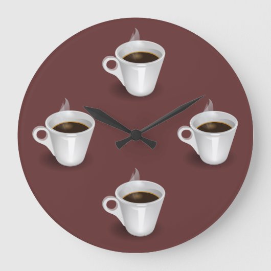 Kaffee-Zeit-Wanduhr Große Wanduhr (Vorderseite)