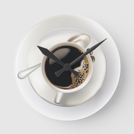 Kaffee-Zeit-Wanduhr Runde Wanduhr (Vorderseite)