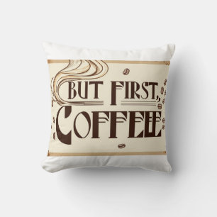 Kaffee-Zitat-Poster-Dampf-Wirbel Kissen