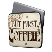 Kaffee-Zitat-Poster-Dampf-Wirbel Laptopschutzhülle (Vorderseite Links)