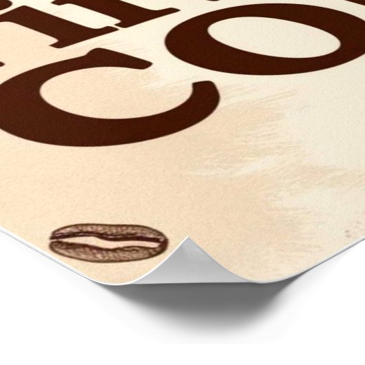 Kaffee-Zitat-Poster-Dampf-Wirbel Poster (Ecke)