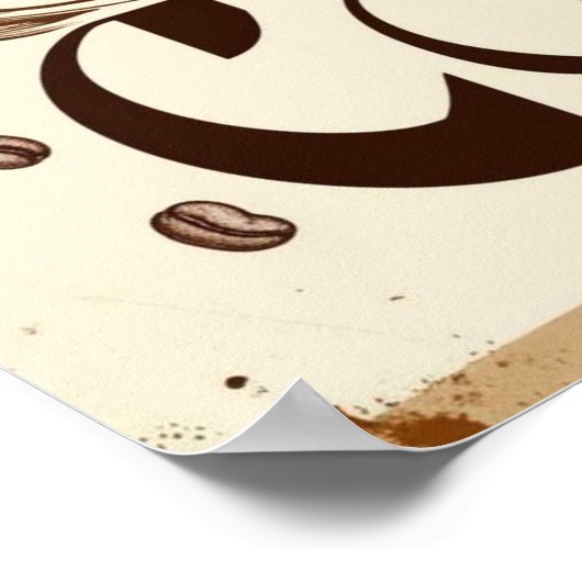 Kaffee-Zitat-Poster-Dampf-Wirbel Poster (Ecke)