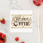 Kaffee-Zitat-Poster-Dampf-Wirbel Serviette (Beispiel)