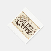 Kaffee-Zitat-Poster-Dampf-Wirbel Serviette (Ecke)