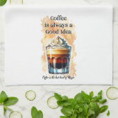 Kaffee-Zitate-Küchendekor Geschirrtuch (Gefaltet)