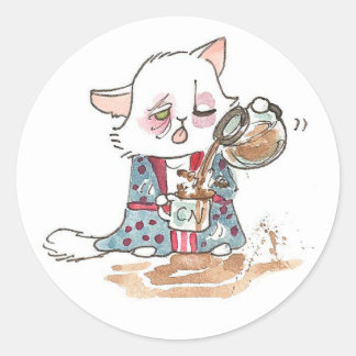 Kaffee Zombie Lupin Runder Aufkleber