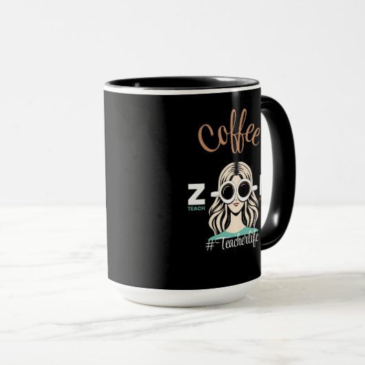 Kaffee Zoom Teach Repeat #TeacherLife Tasse (VorderseiteRechts)
