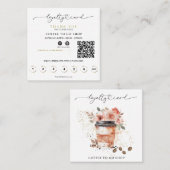 *~* Kaffee zu Glitzer Herzbelohnungen Rose QR Treuekarte (Vorne/Hinten)