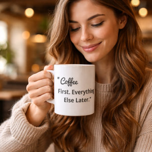 Kaffee zuerst, alles andere später kaffeetasse