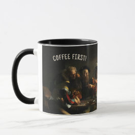 Kaffee zuerst! Caravaggio-Tasse - Benutzerdefinier Tasse