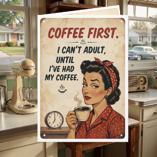 Kaffee zuerst Erwachsenenhumor Freundschaftshu Karte