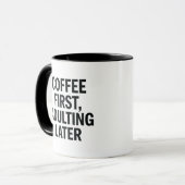 Kaffee zuerst, Erwachsener später - Funny Slogan Tasse (Vorderseite Links)