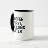 Kaffee zuerst, Erwachsener später - Funny Slogan Tasse (Vorderseite Links)
