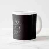 Kaffee zuerst Frieden Jumbo-Tasse (Vorderseite Rechts)
