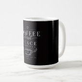 Kaffee zuerst Frieden Kaffeetasse (VorderseiteRechts)