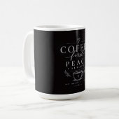 Kaffee zuerst Frieden Kaffeetasse (Vorderseite Links)
