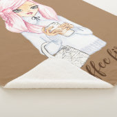 Kaffee zuerst gemütlich Winter Sherpa Blanket Sherpadecke (3/4)