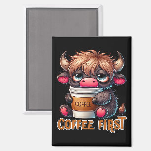 Kaffee zuerst Geschenke für Kaffeeliebhaber  Magnet