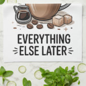 Kaffee zuerst geschirrtuch (Gefaltet)