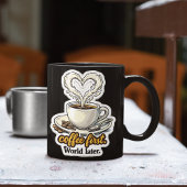 Kaffee zuerst Herz-Design Tasse