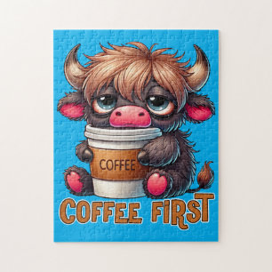 Kaffee zuerst Kaffee Liebhaber Geschenke  Puzzle