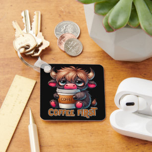 Kaffee zuerst Kaffee-Liebhaber-Geschenke Schlüsselanhänger