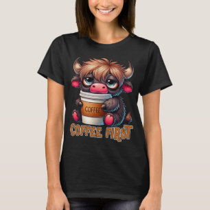 Kaffee zuerst Kaffee-Liebhaber-Geschenke T-Shirt