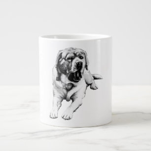 Kaffee zuerst - Labrador Yawn Jumbo-Tasse
