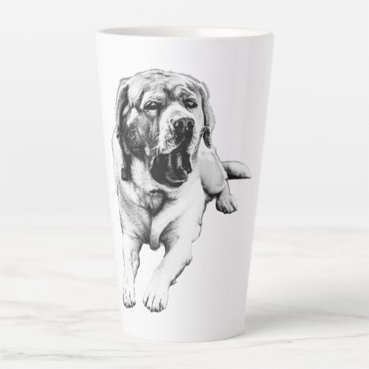 Kaffee zuerst - Labrador Yawn Milchtasse (Vorderseite)