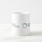 "Kaffee zuerst" Minimalistische Motivation für die Kaffeetasse (Mittel)