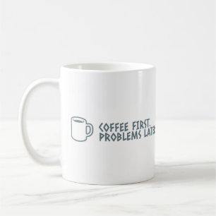 "Kaffee zuerst" Minimalistische Motivation für die Kaffeetasse