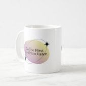 "Kaffee zuerst" Minimalistische Tasse - vorrangige (Vorderseite Links)