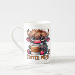 Kaffee zuerst  porzellantasse